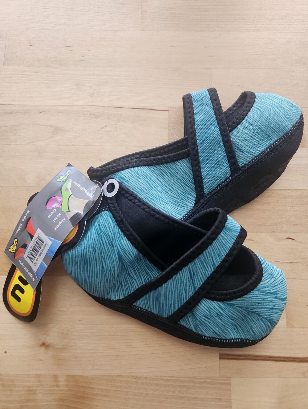 Nufoot Women's Foldable Flexible Flats Slipper Socks Yoga Travel Grips Sz M